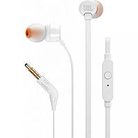 Наушники вакуумные с микрофоном JBL T110 White (JBLT110WHT) 3.5 мм (4 pin)  белые новые