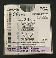 Хирургический шовный материал Аттрамат ПГА (Полилликоидная кислота), рассасываемая, фиолетовый, USP 2-0