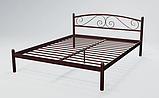 Двоспальне ліжко Віола Tenero 140х200 см металеве бордо, фото 3