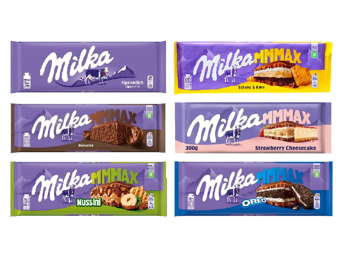 Шоколад Молочний Milka mmMAX Мікс Смаків в Асортименті 300 г Польща (42 шт/1 ящ)
