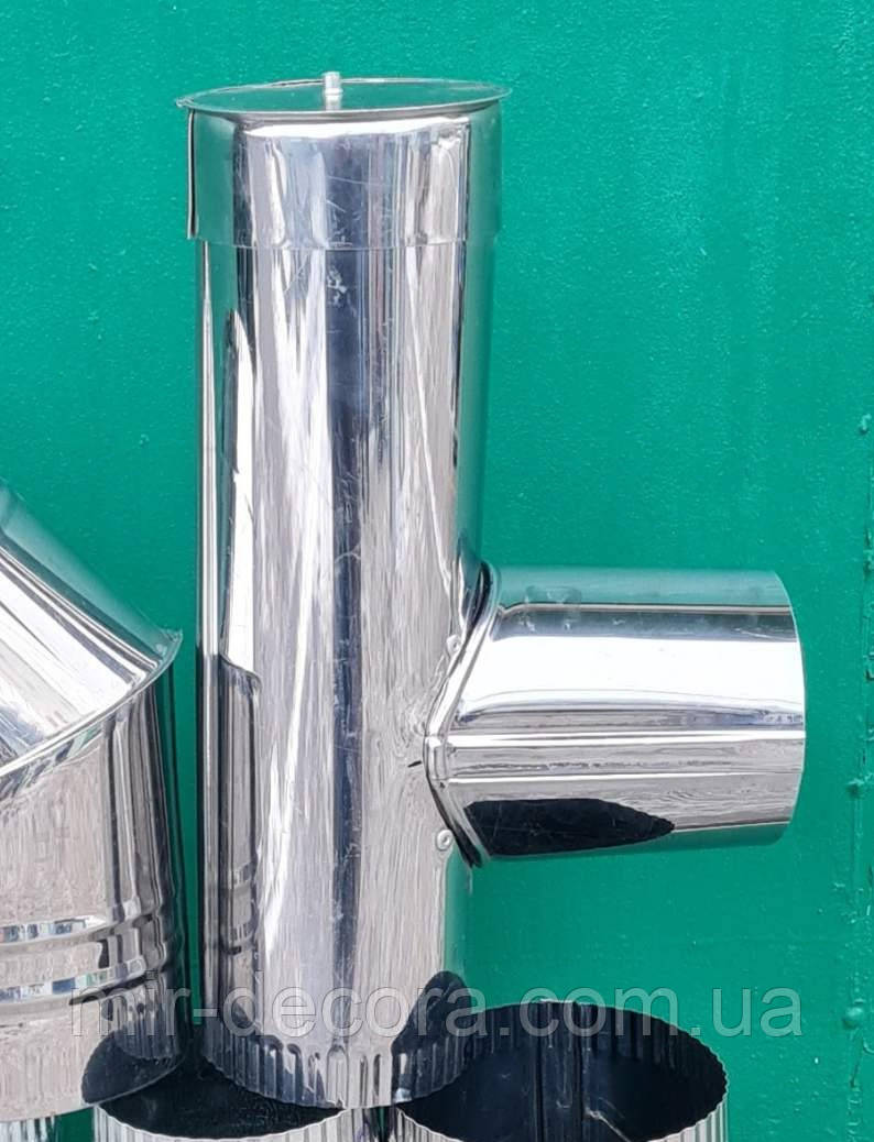 Трійник вентиляційний діаметр 220 мм 90 градусів неіржавка сталь на димохід.