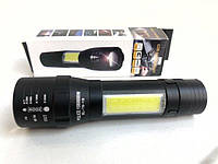 Ручной аккумуляторный фонарь BL-T6-19 (T6+COB) zoom + microUSB + 3 режима