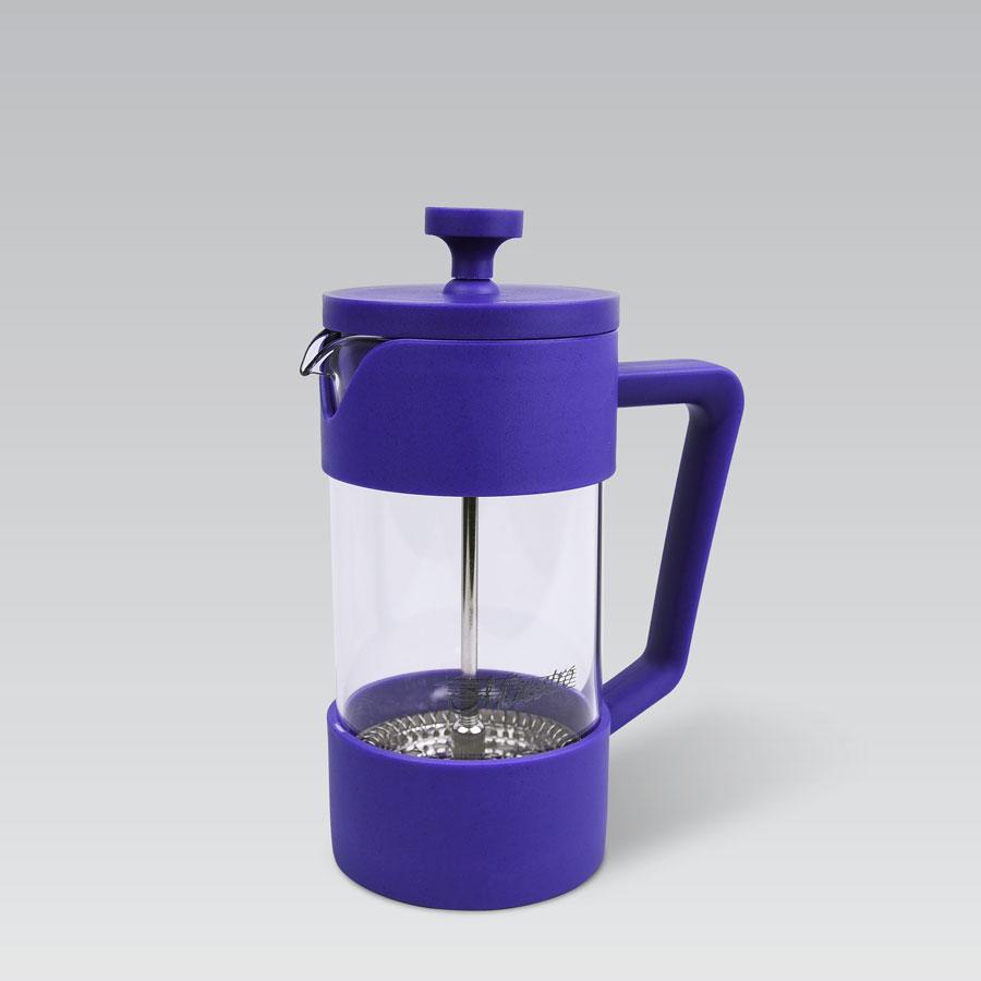 Френч-прес для кави та чаю 350 мл Maestro MR-1659-350 синій скляний заварник, фото 1