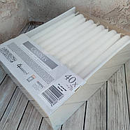 Свічки декоративні конусні білі 1/40 шт 24 см, фото 3