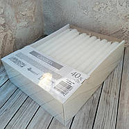 Свічки декоративні конусні білі 1/40 шт 24 см, фото 2