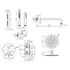 Душова система з тропіканням душім прихованого монтажу з неіржавкої сталі sus 304 ESG082 матова, фото 10
