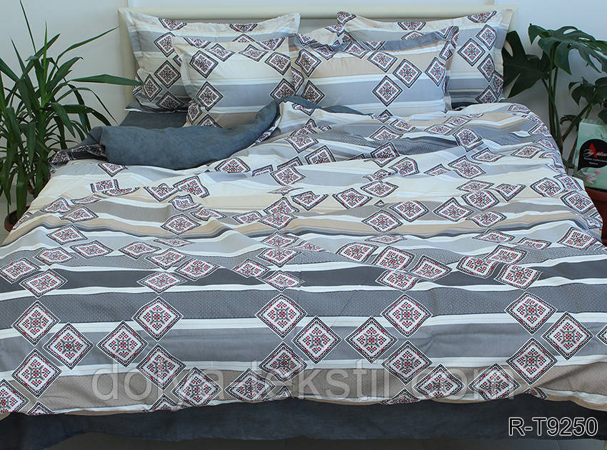 2-спальна постільна білизна з турецького ранфорсу ТМ TAG, бавовна з компаньйоном R-T9250, фото 1
