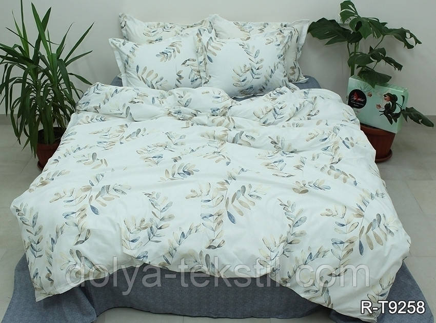 Постільна білизна Євро з турецького ранфорсу ТМ TAG, бавовна з компаньйоном R-T9258, фото 1