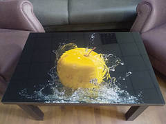 Журнально-обідній стіл-трансформер Флай Венге зі склом Яблоко УФ 06 144 Fusion furniture