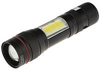 Ручной аккумуляторный фонарь BL-520-T6+COB zoom + microUSB (3 режима)