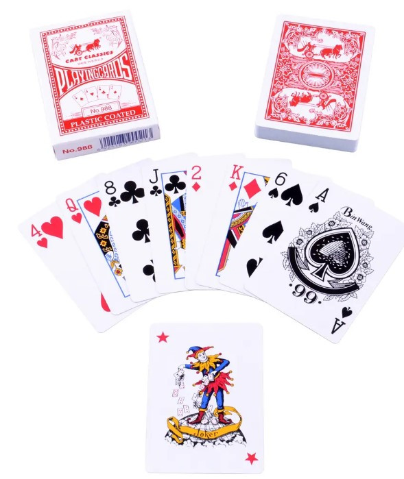 Карты игральные пластиковое покрытие Playing Cards №988 (9х6,5х1,7 см) - фото 1 - id-p1375272018