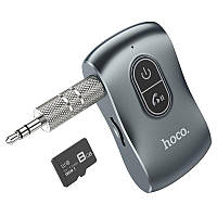 Bluetooth аудио ресивер Hoco E73 Tour AUX для авто 200mAh, Gray