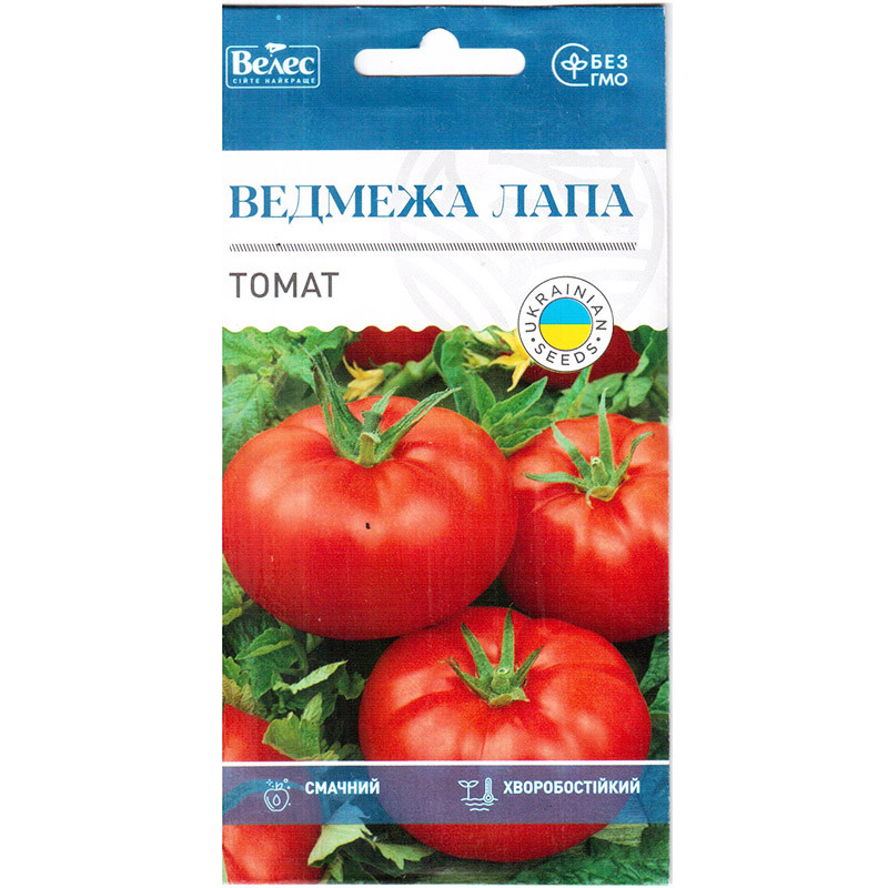 Насіння томату середньостиглого, високорослого "Ведмежа лапа" (0,15 г) від ТМ "Велес", Україна