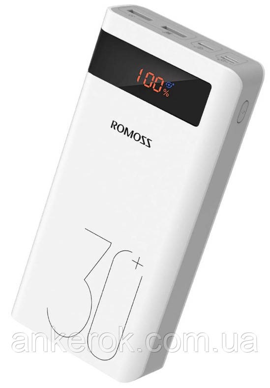 Зовнішній акумулятор (павербанк) Romoss Sense 8P+ 18W 30000mAh White (PHP30 PRO)