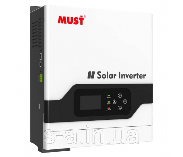 Гібридний сонячний інвертор, MUST PV18-3224VPM, 3200W, 24V, ток заряда 60A, 160-275V, MPPT (60А, 30-160 Vdc)