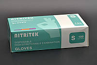 Перчатки нитриловые "NITRITEK" / черные / без пудры / не стерильные / размер-S / 100шт