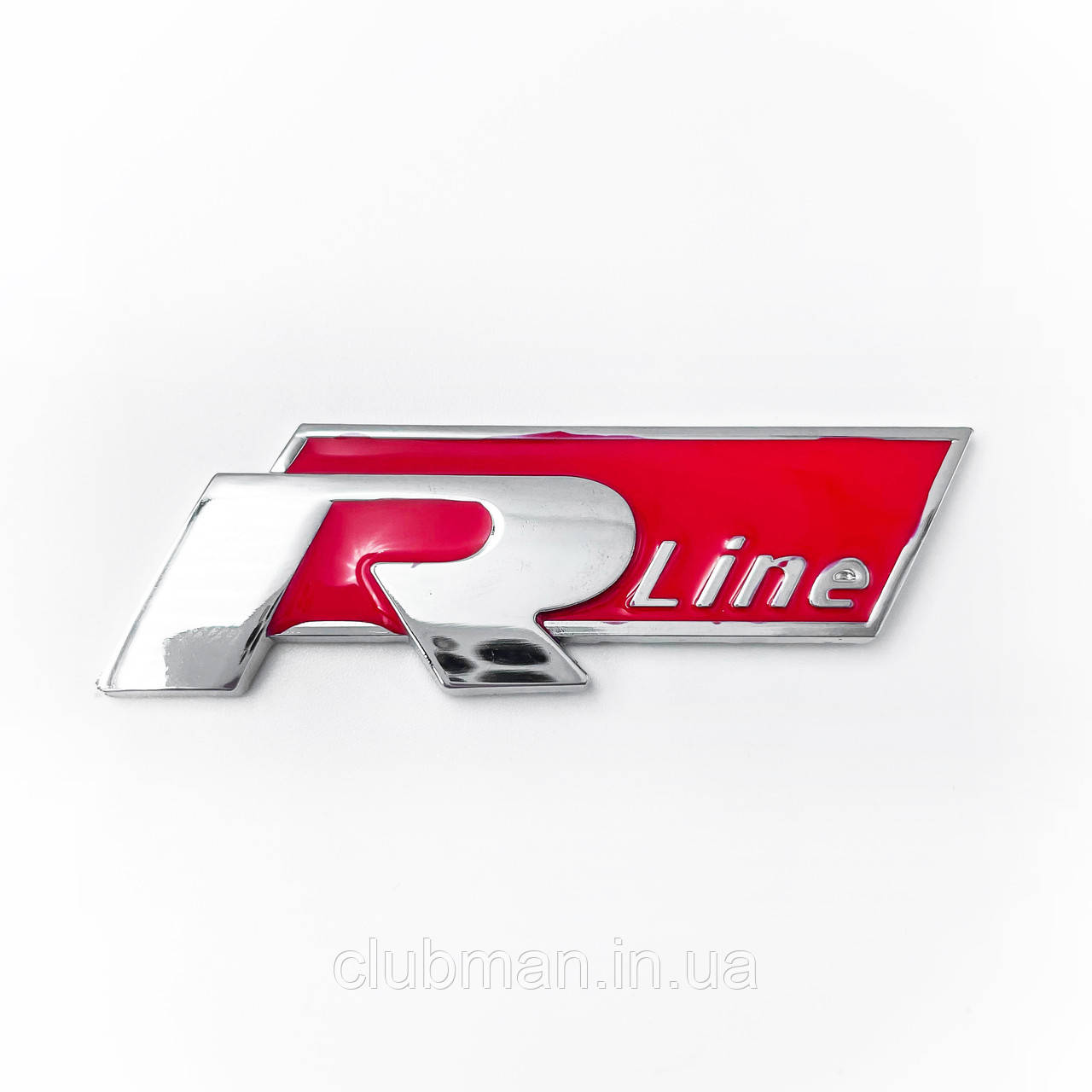 Емблема шильдик стікер R-line Volkswagen (Фольсваген) хорм червоний