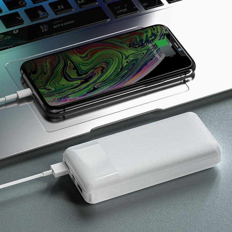Зовнішній акумулятор 20000mAh Power Bank J72A Easy travel Micro-USB/Type-C вхід USB 2A виходу, з LED дисплеєм