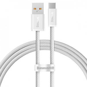Кабель Baseus Dynamic Series Fast Charging Data Cable USB to Type-C 100W 1m White, фото 1