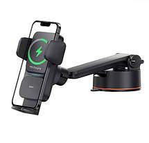 Холдер Baseus Wisdom Auto Alignment Car Mount Wireless Charger ( QI 15W ( Suction base ) Black, фото 5