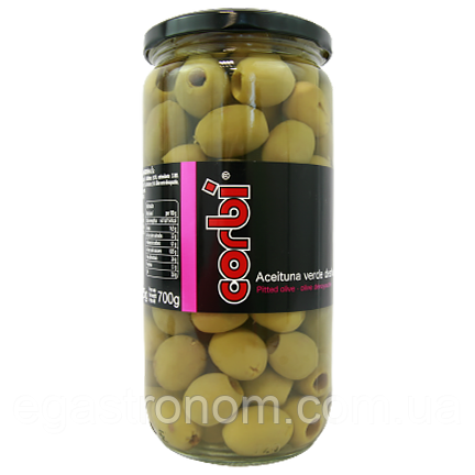 Оливки без кістки Корбі Corbi 700/325g 8шт/ящ (Код: 00-00013300)