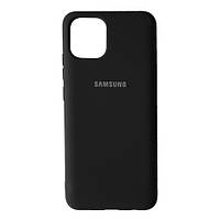 Чохол бампер силіконовий Samsung Galaxy A04e (A042) (Самсунг) Колір Чорний (Black) Soft-touch з мікрофіброю