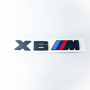 Емблема кришки багажника X6 M BMW (БМВ) 17х2.7 см Триколор Чорний мат, фото 3