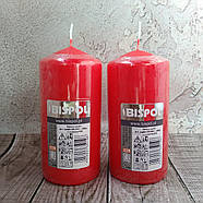 Свічка стовпчик червоний Bispol 60/120 мм 38 годин, фото 2