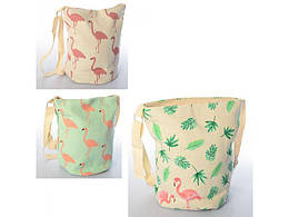 Сумочка Фламінго X12792, шоппер, мішковина, 1 відділення, на блискавці, дитяча сумка лляна, аксесуар для дівчаток