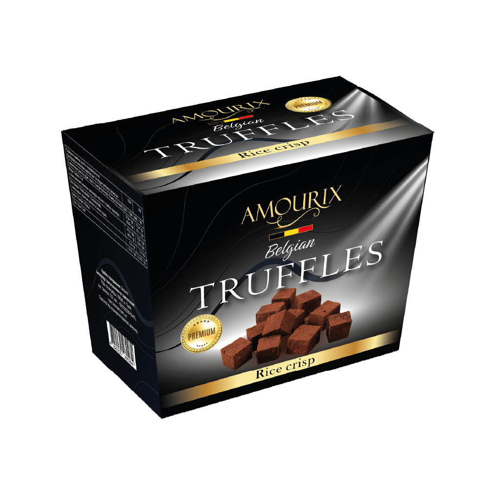 Цукерки трюфель Amourix Rice crisp, рисові кульки, 200 г, 15 шт/ящ