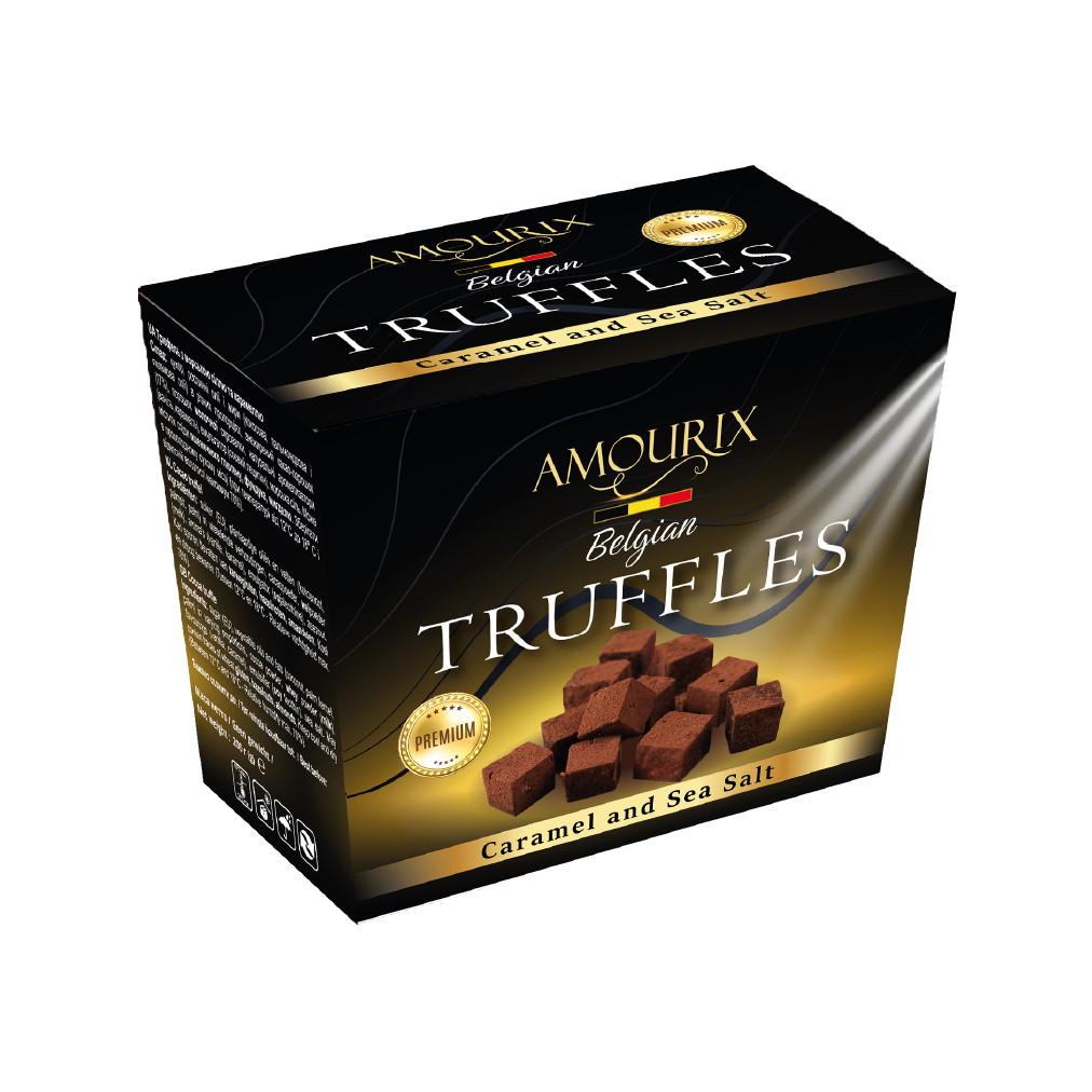 Цукерки трюфель Amourix SeaSalt&Caramel, сіль та карамель, 200 г, 15 шт/ящ