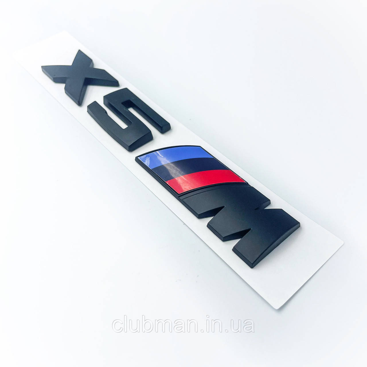 Емблема кришки багажника X5 M BMW (БМВ) 17х2.7 см Триколор Чорний мат