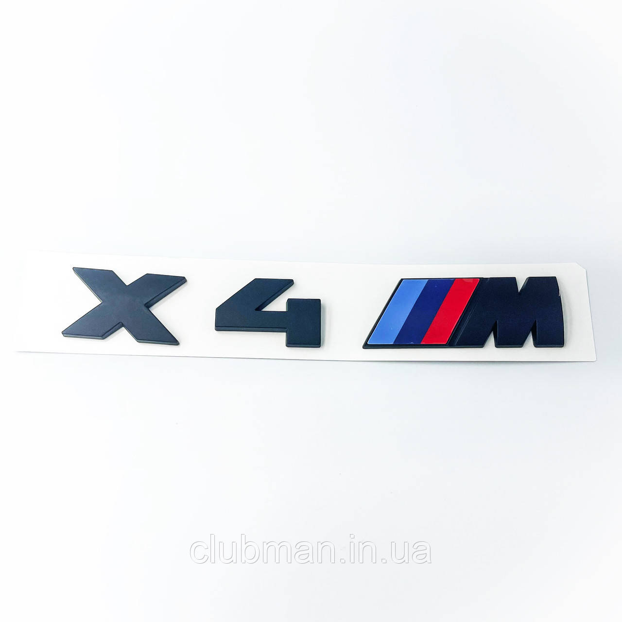Емблема кришки багажника X4 M BMW (БМВ) 17х2.7 см Триколор Чорний мат