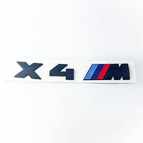 Емблема кришки багажника X4 M BMW (БМВ) 17х2.7 см Триколор Чорний мат, фото 3