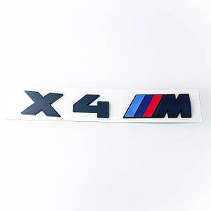 Емблема кришки багажника X4 M BMW (БМВ) 17х2.7 см Триколор Чорний мат, фото 1