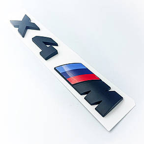 Емблема кришки багажника X4 M BMW (БМВ) 17х2.7 см Триколор Чорний мат, фото 2