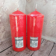 Свічка стовпчик червоний Bispol 80/200 мм 90 годин, фото 3