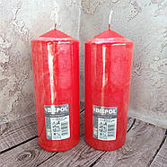 Свічка стовпчик червоний Bispol 80/200 мм 90 годин, фото 2