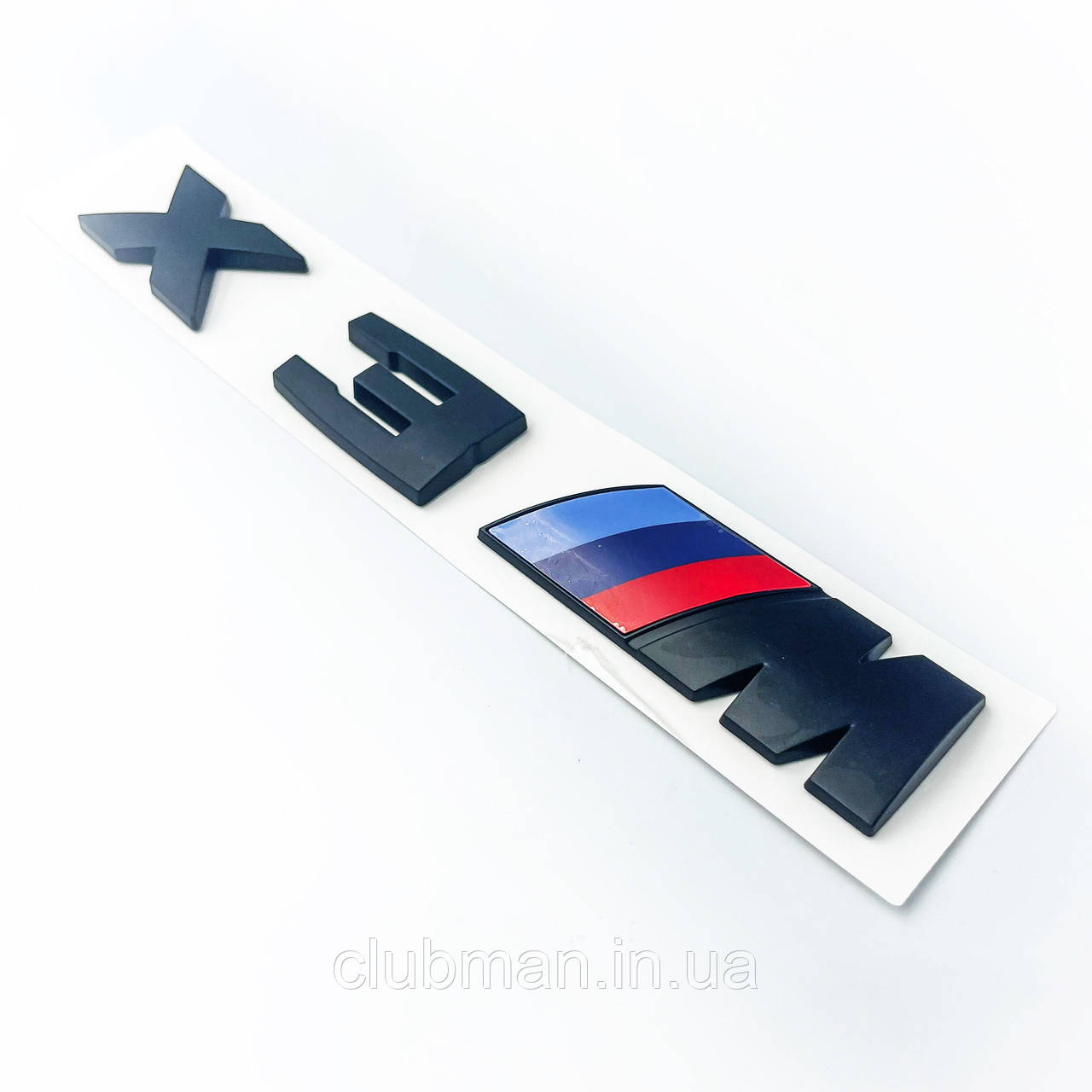 Емблема кришки багажника X3 M BMW (БМВ) 17х2.7 см Триколор Чорний мат