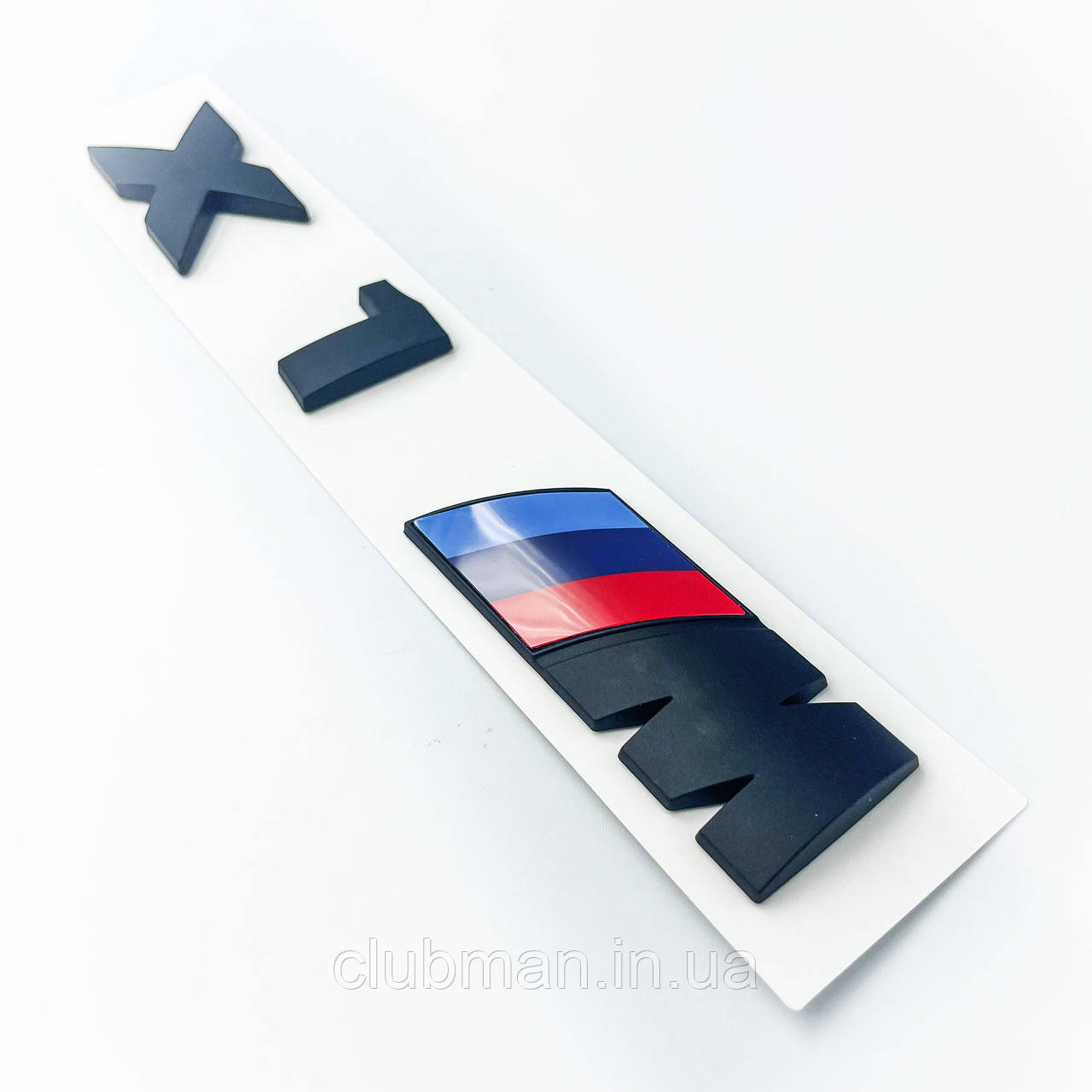 Емблема кришки багажника X1 M BMW (БМВ) 17х2.7 см Триколор Чорний мат