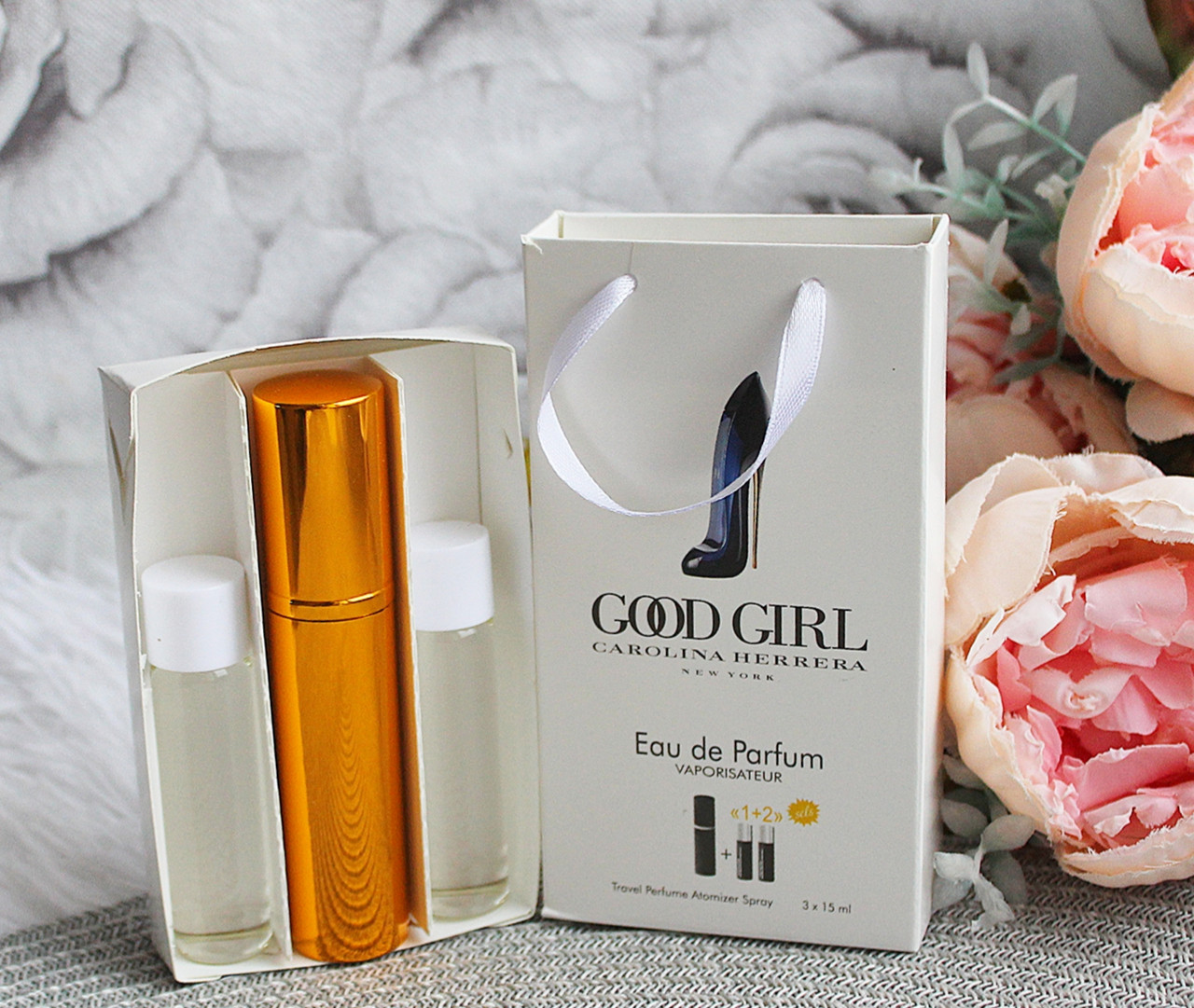 Міні-парфуми з феромонами жіночі Carolina Herrera Good Girl 3х15 мл