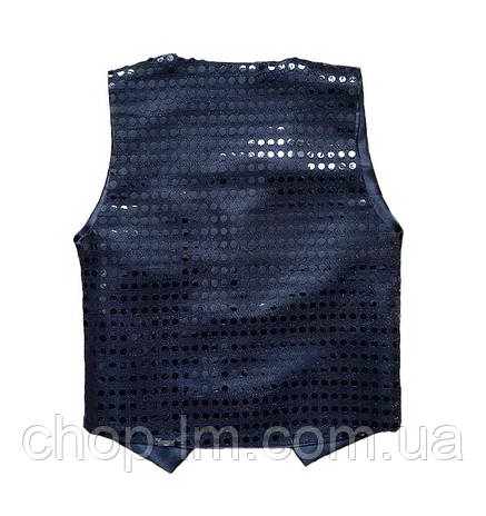 Жилетка дитяча чорна з паєтками (зріст 104 — 110 см), фото 2