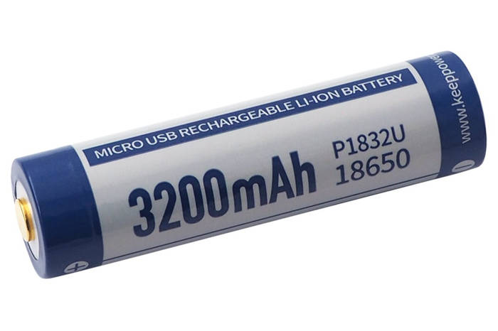 Аккумулятор Li-Ion 18650 Keeppower 3200мАч 8А MicroUSB (с защитой) 2 шт ...