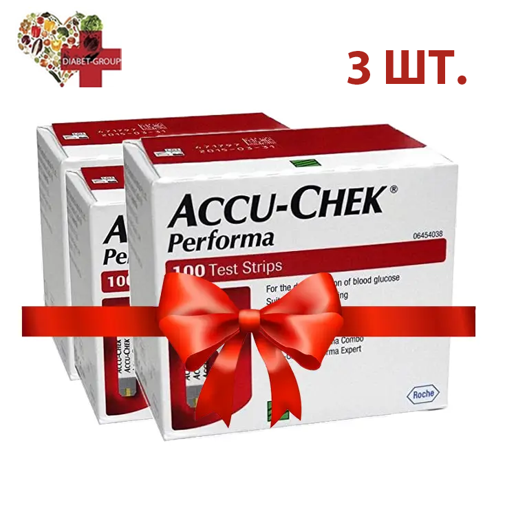 Тест-смужки Акку-Чек Перформа (Accu-Chek Performa) 100 шт. 3 паковання