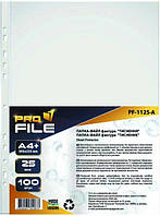 Файл А4 , з тисненням прозорий, 25 мкм, (100 шт)