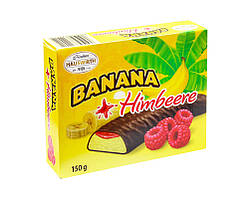 Бананове суфле з малиною в шоколаді Hauswirth Banana Plus Himbeere, 150 г