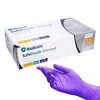 Рукавички нітрилові Medicom SafeTouch Advanced Cool Blue - 50 пар, розмір XS (без пудри) фіолетові