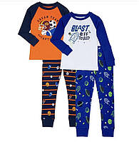 Детские мягкие пижамы космос, пижама для мальчика штаны с кофтой с яркими принтами