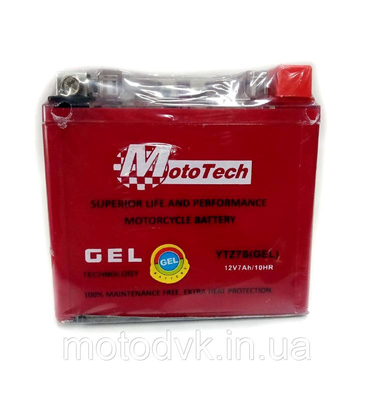 Гелевий акумулятор12v 7a клем коробка YTZ7S GEL, MotoTech