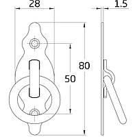 AMIG ручка калаталка 1001 (80х30х1,5) чорна